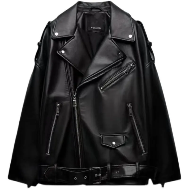 

2022 Winter New Women's Clothing Commuter All-match Warm Thick Inner Fleece Imitation Leather Jacket Jacket Casual Zip Up Coat