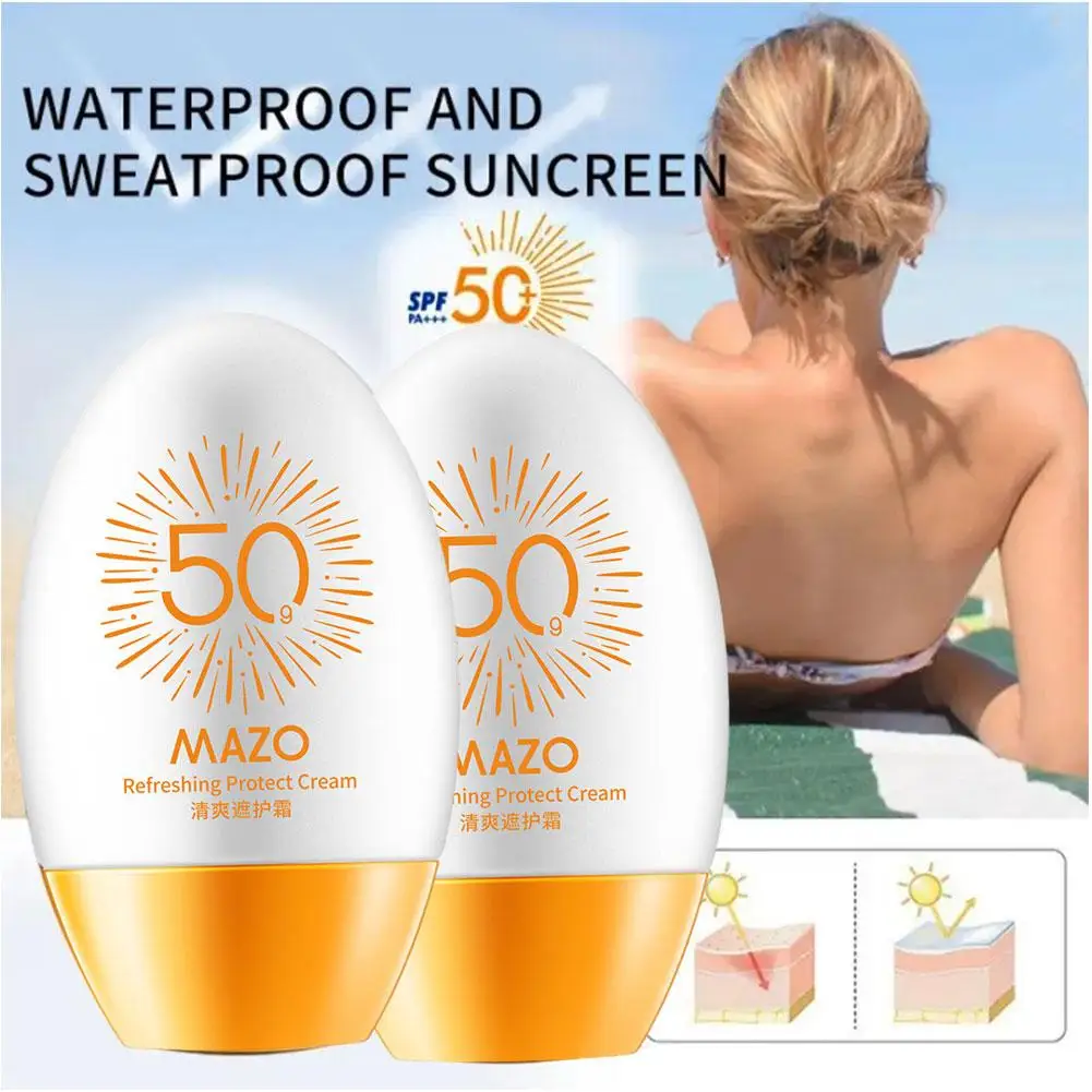 

Spf50 + увлажняющий солнцезащитный крем для защиты кожи, освежающий УФ-солнцезащитный крем, стойкий к макияжу лица, солнцезащитный крем O3T6