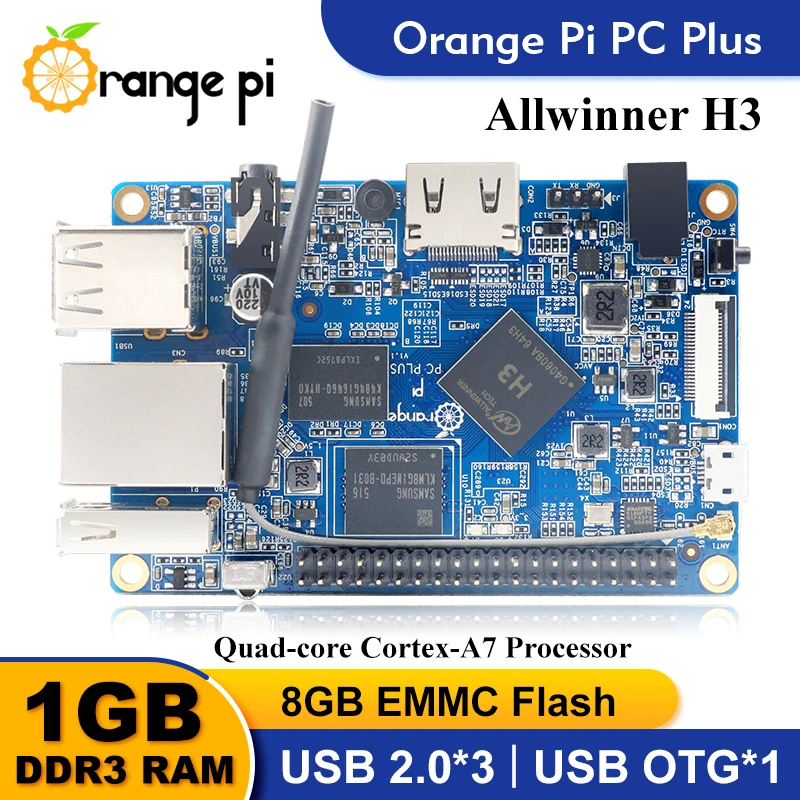 

Clearance Orange Pi PC Plus 1G RAM 8GB EMMC Allwinner H3 Wifi Single Board Computer Run Android4.4 Ubuntu Debian OS Demo