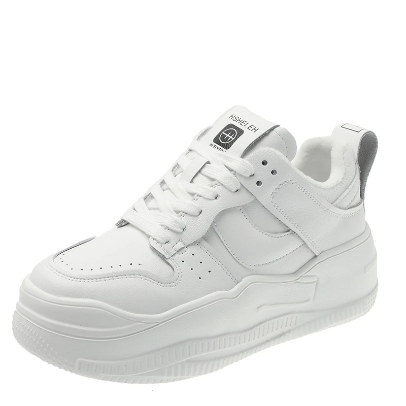 

Spring Women's Shoes White Fashion Round Head Lace Up Thick Bottom Comfortable And Breathable Versatile Casual Board Shoes