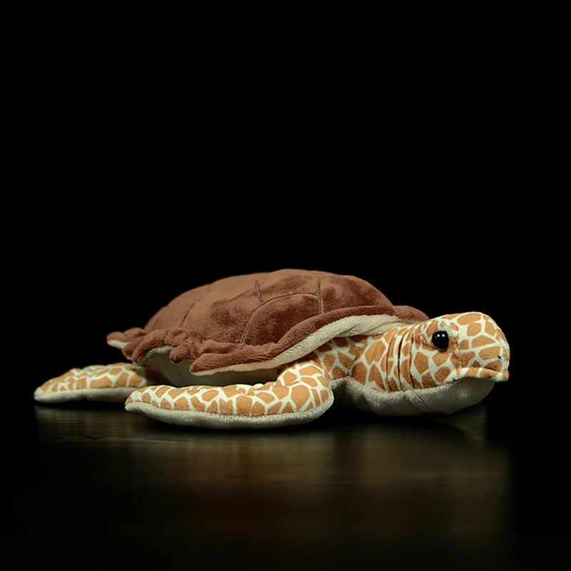 

28-30CMSoft Hawkbillturtle Real Life Eretmochelys imbricata Plush Toy Lifelike Sea Life Animal Tortoise Model Doll For Boys Gift