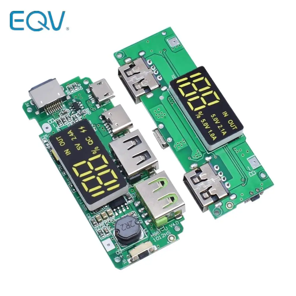 Dual USB 5V 2.4A Micro/Type-C LED USB Mobile Power Bank 18650 Charging Module Lithium Battery Charger Board Circuit Protection