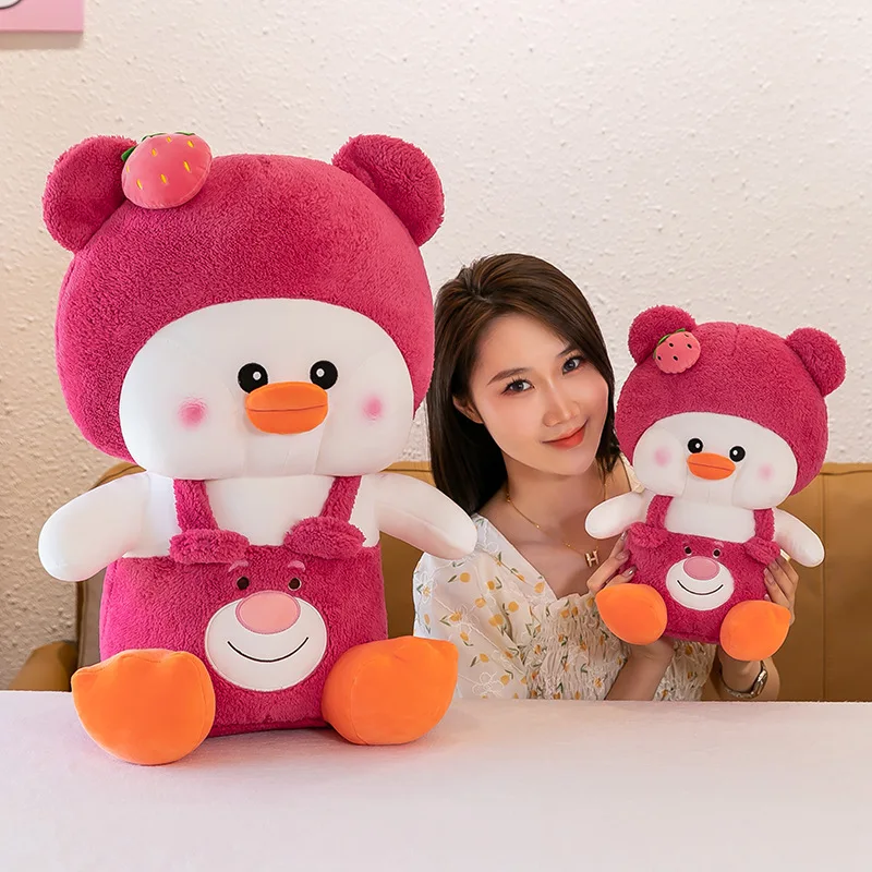 

Strawberry Dudu Duck Throw Pillow Doll Plush Toy Bed Sleeping Doll Children's Birthday Gift