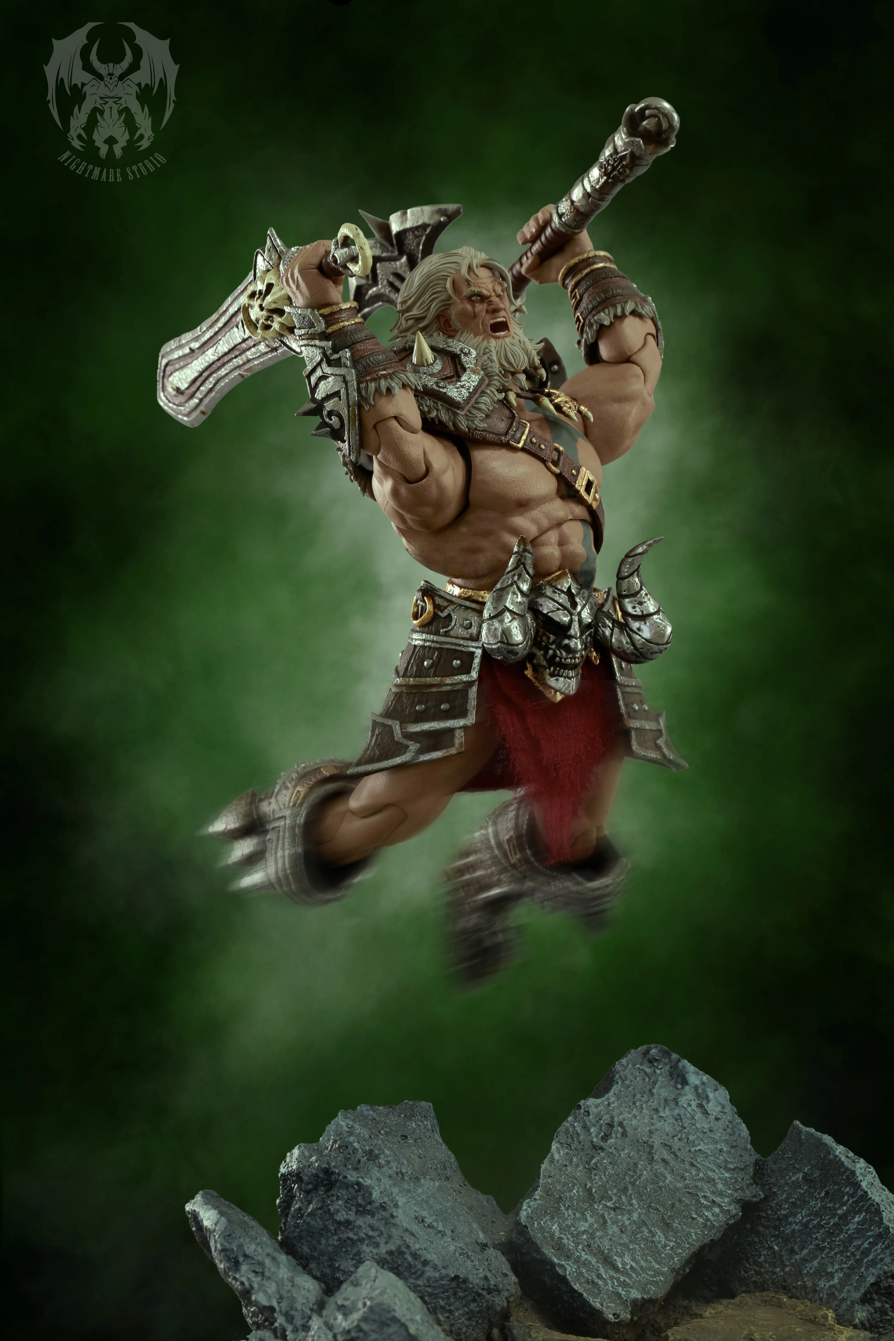 Фото Коллекционная фигурка Nightmarer Studio D20 1/12: Мужской воин-варвар-берсерк, первая серия, полный комплект, 6 дюймов, прочная модель для подарков №4