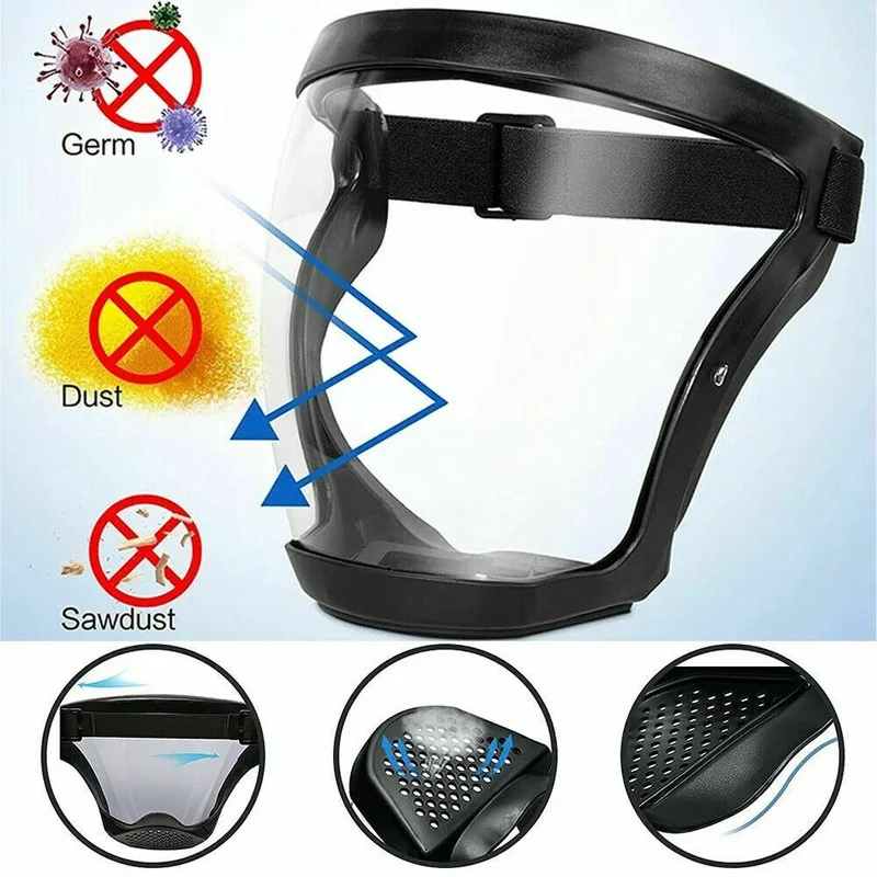 

Full Face Super Protective Mask Anti-fog Shield Safety Transparent Head Cover