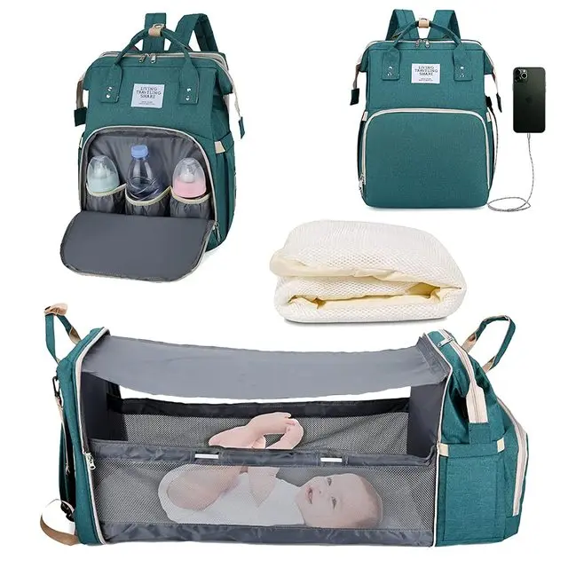

2022 Crib Dual-purpose Mommy Bags Nappy Changing Station Portable Baby Bed Waterproof Travel Bassinet Folding Shade Cloth Pad