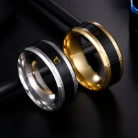 new temperature ring fashion smart stainless steel classic wedding couple modern for women men waterproof rings jewelry