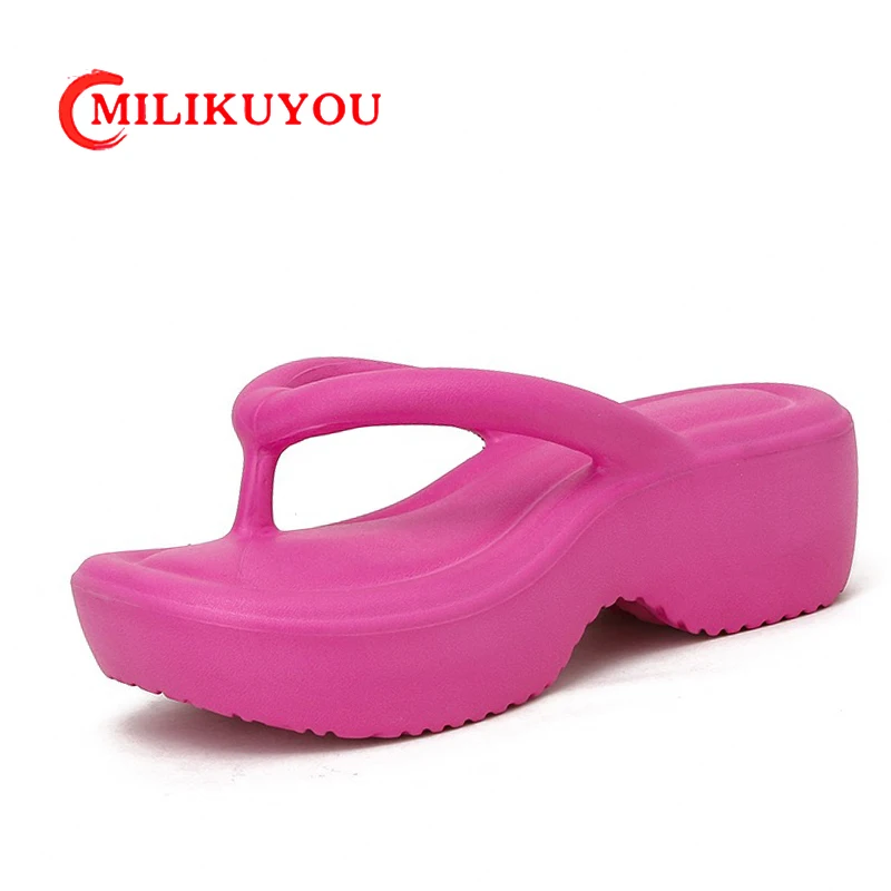 

Шлепанцы женские для пляжа, тапки на платформе, с клипсой, сланцы, летняя повседневная обувь со встроенными элементами