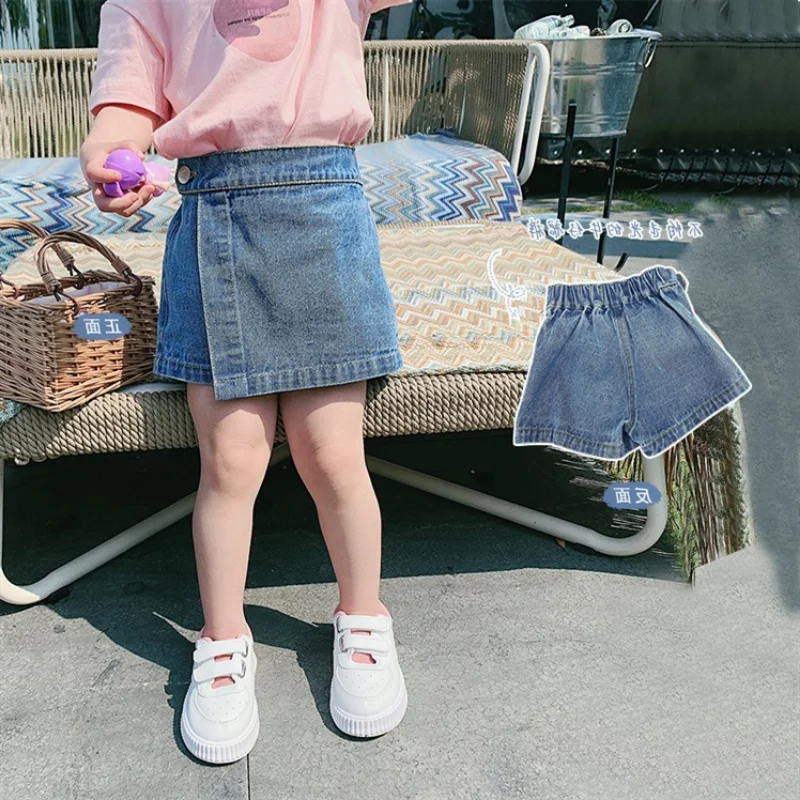 

Kids Girls Shorts Denim Cool Baby Girls Clothes Kids Bottoms 2-6 Years Old
