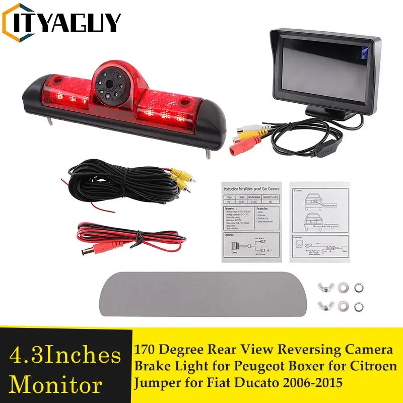 

170 Degree Waterproof Rear View Rever Backup Camera Brake Light for Citroen Jumper for Peugeot Boxer for Fiat Ducato 2006-2015