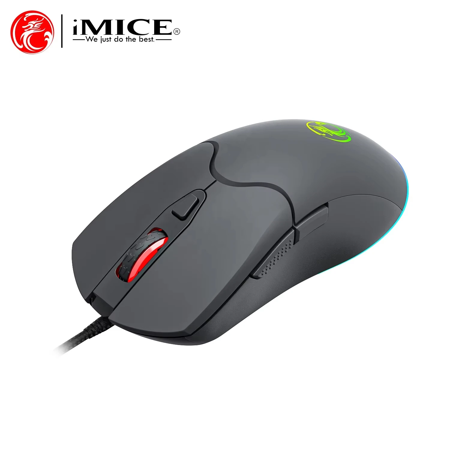 Фото Игровая мышь iMICE X1, проводная USB-компьютерная мышь с RGB-подсветкой, 6 регулируемых разрешений, эргономичная геймерская мышь для ноутбука и ПК с 6 кнопками №4
