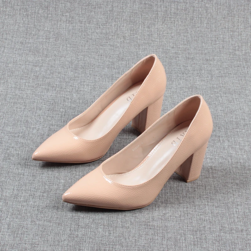 

Dress Shoes Woman Office Ladies High Heels Pointed Toe Chunky Sandals Footwear All-Match Basketball Platform Slip On Sexy Pump S