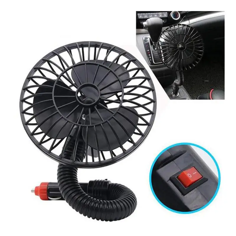 

12V Portable Mini Electric Car Fan Low Noise Car 360 Degree Rotating Adjustable Summer Cooling Supplies