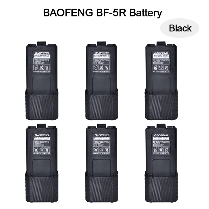 

6pcs BF UV5R Walkie Talkie Battery 3800mAh 7.4V Extended Big Capacity Li-Ion BL-5L for Baofeng UV-5R UV-5RB UV-5RE UV-5RE+