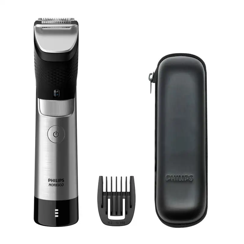 

Beard and Hair Trimmer Series 9000, Precision Steel Beard and Hair Trimmer with Steel Blades, Cordless, and 100% Waterproof- BT