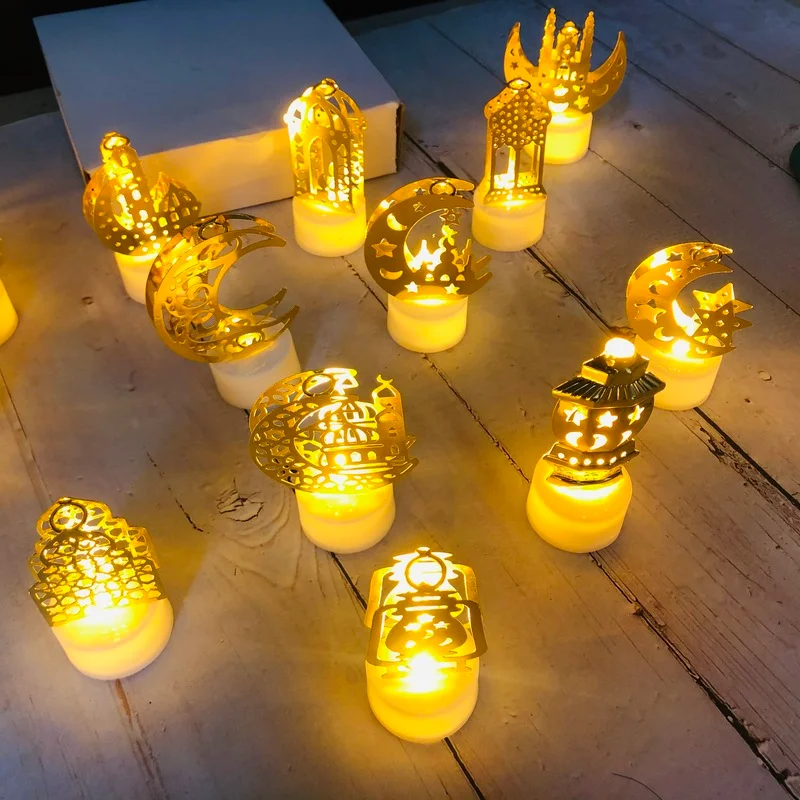 

Eid Mubarak Candle Led Lights Ramadan Decoration for Home Islamic Muslim Party Decor Ramadan Eid Al-Fitr Ornaments