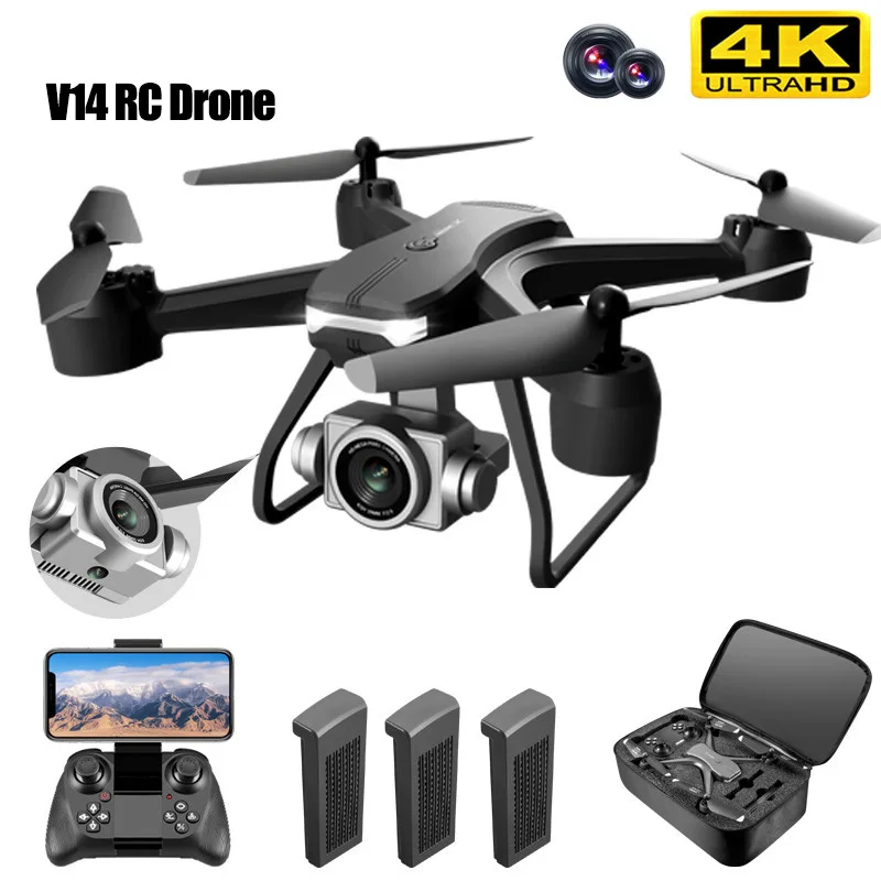 

New V14 RC Mini Drone 4K HD Dual-Camera Long-Endurance WIFI FPV Aerial Photography Helicopter Toy Drop-Resistant RC Aircraft