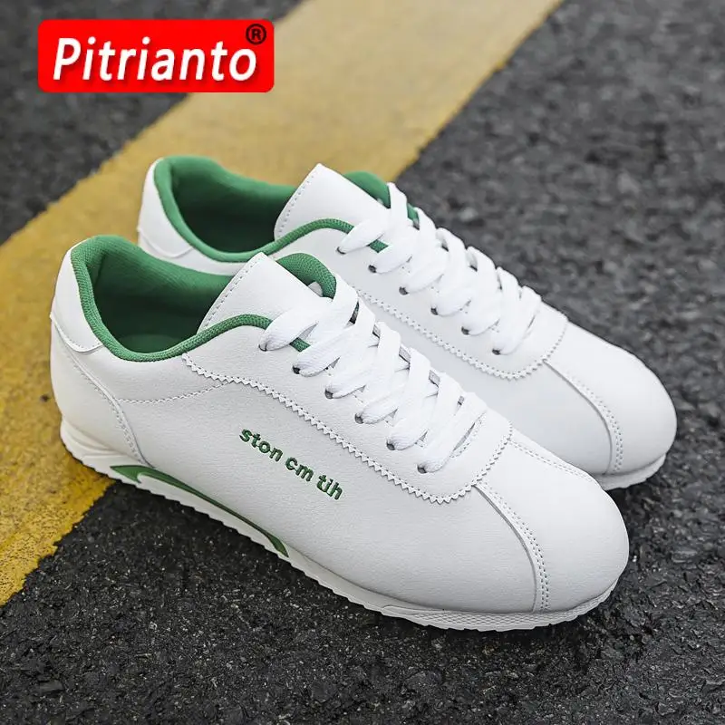 

Кроссовки мужские спортивные, дышащие низкие, плоская подошва, эспадрильи, повседневная обувь в ретро стиле, белые зеленые