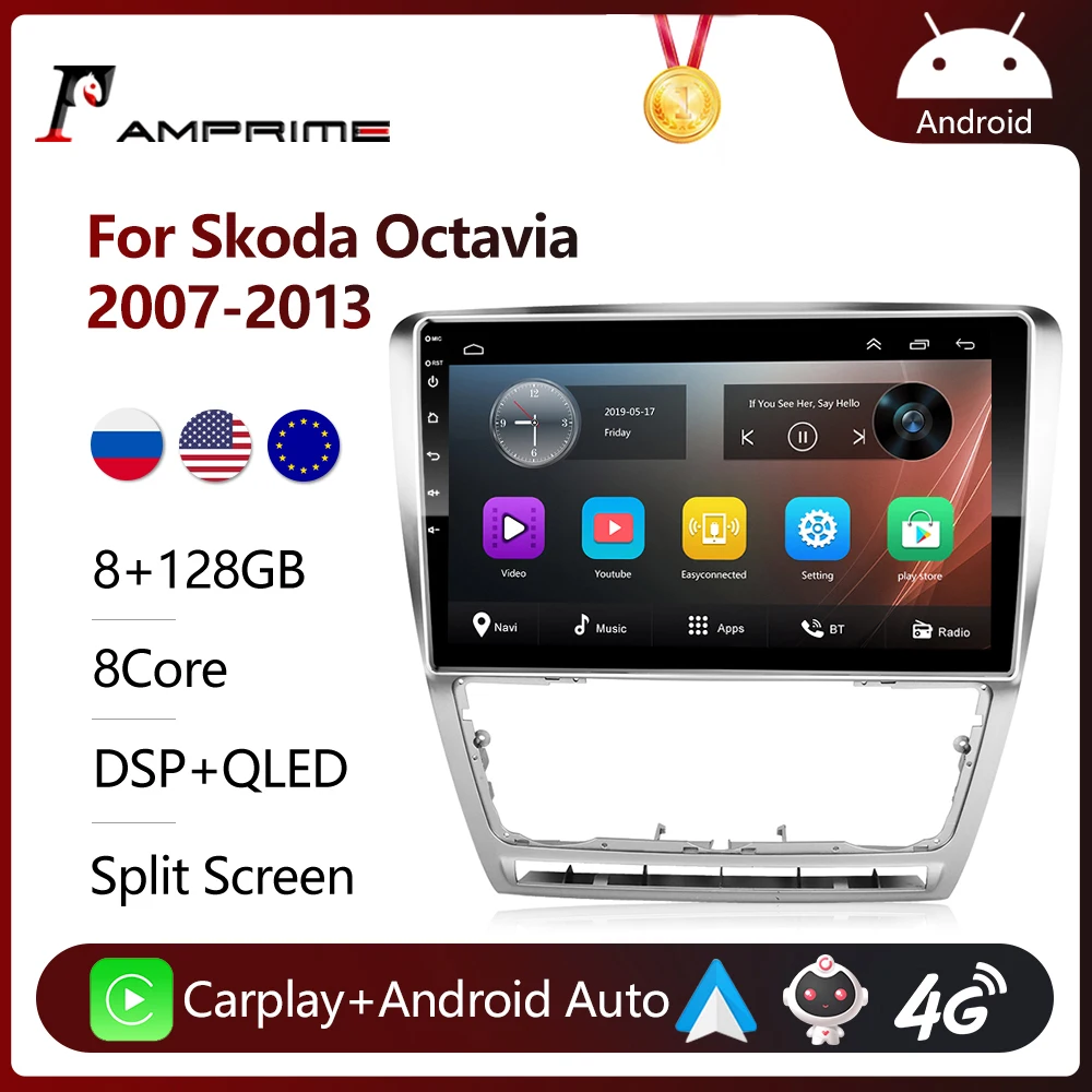 Автомагнитола AMPrime 8 + 128 ГГц Android 10 дюймов GPS сенсорный экран Wi-Fi Bluetooth |
