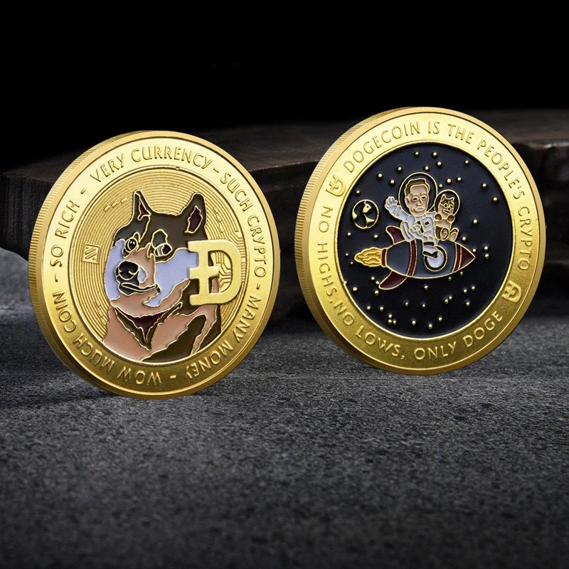 Криптовалюта Dogecoin Musk и Doge To The Moon Коллекционная монета Физическая криптовалюта