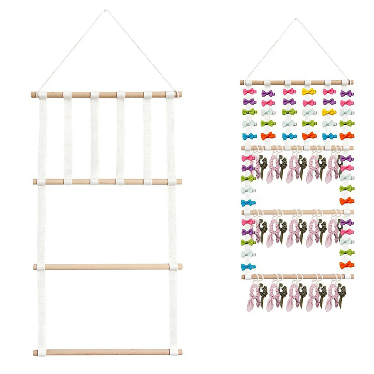 

Держатель для головной повязки, органайзер для бантов для девочек и женщин, органайзер для хранения заколок для волос с 30 крючками, для ново...