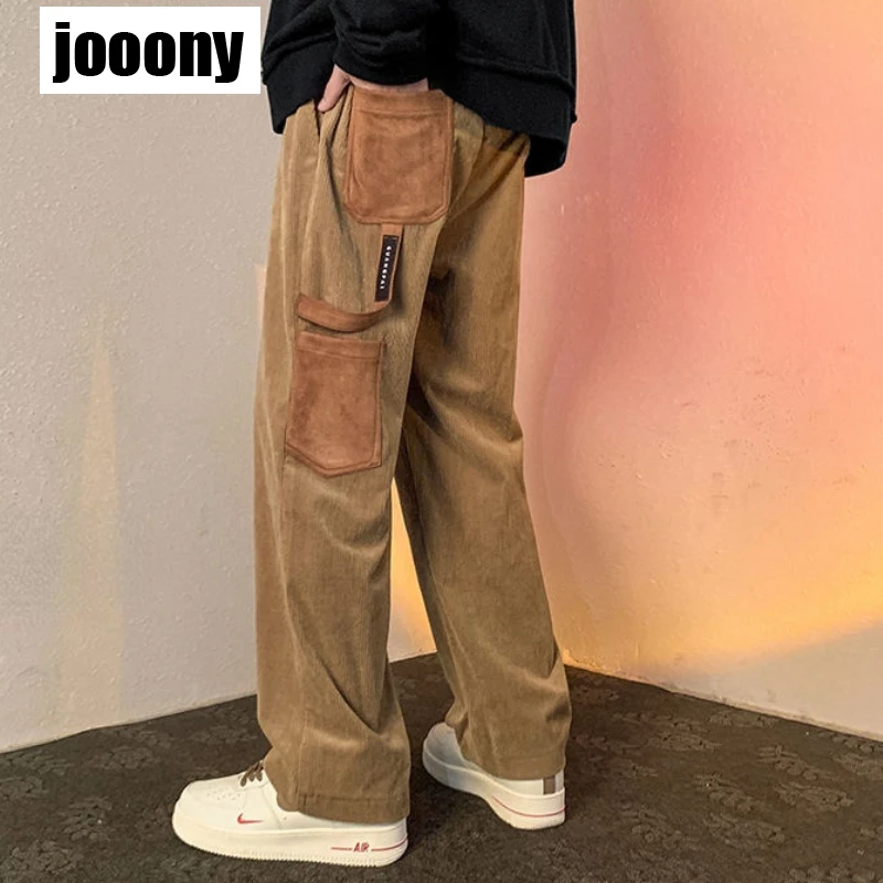 Брюки-карго Мужские Винтажные повседневные свободные штаны спортивные Прямые