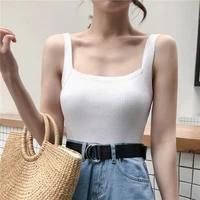tank tops for women sleeveless round neck loose t shirt ladies vest singlets camisole vest knitted off shoulder sexy top women