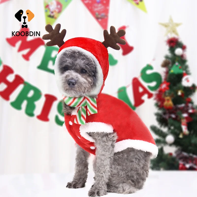 

Winter Flannel Dog Christmas Day Dressing Small and Medium-sized Dog Cat Pet Clothing Supplies Puppy Clothes