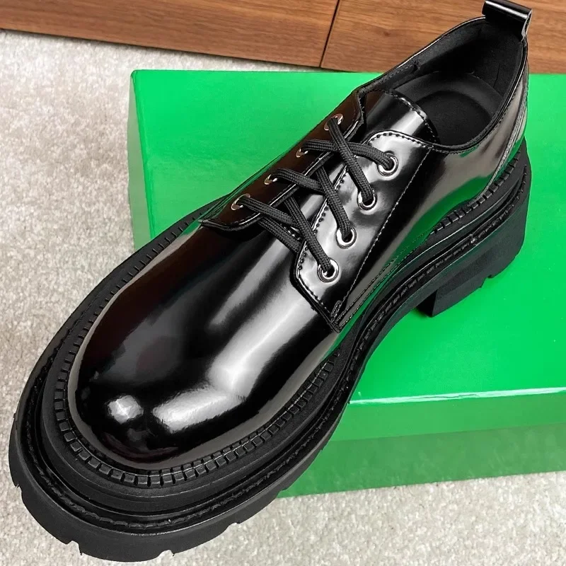 Туфли дерби мужские из натуральной кожи роскошные деловые туфли на толстой