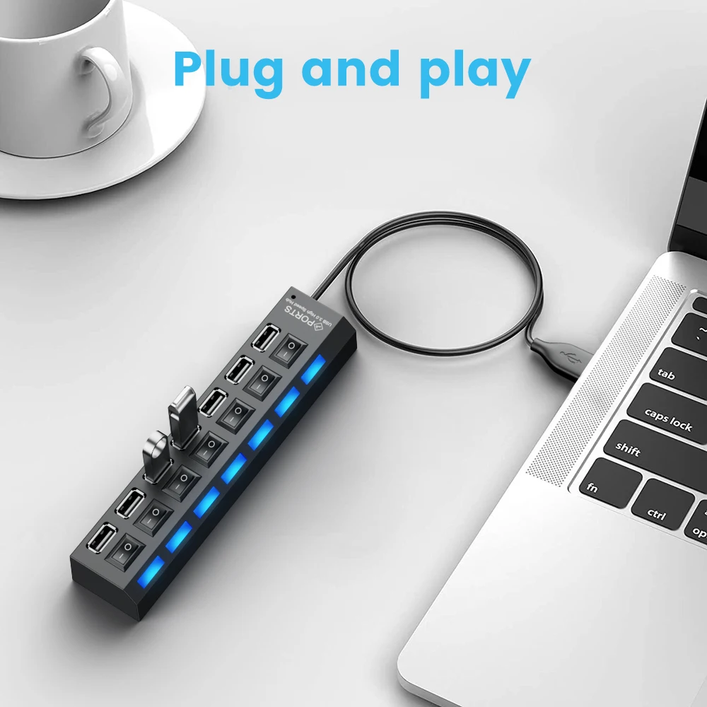USB 2 0 разветвитель с выключателем 4/7 портов | Компьютеры и офис
