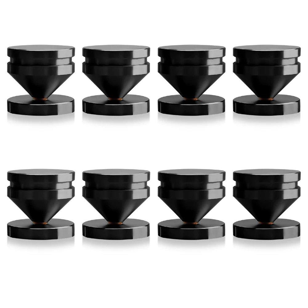

8 Pcs Audio Speaker Stand Feet Foot Pad Aluminium Alloy Metal Shock Absorption Base Spikes Cone Loudspeaker Floor Nail Rack
