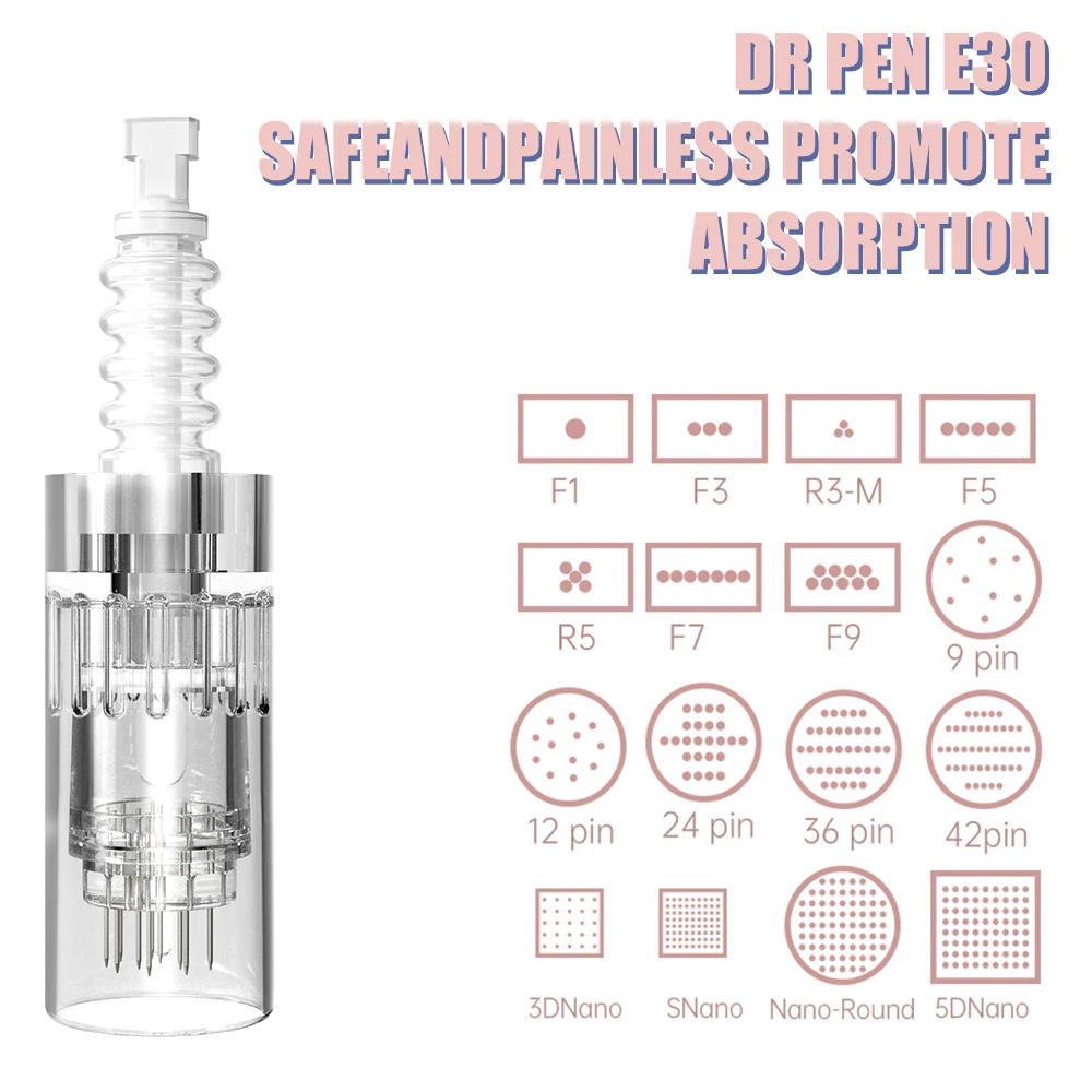 Фото Профессиональная одноразовая сменная головка Dr Pen E30 Nano Microneedling E30 для Dr Pen N2/M5/M7/A1/A6 E30, оборудование для ухода за кожей MYM №1