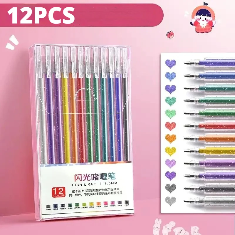 

Гелевые ручки с блестками, 12-60 шт.