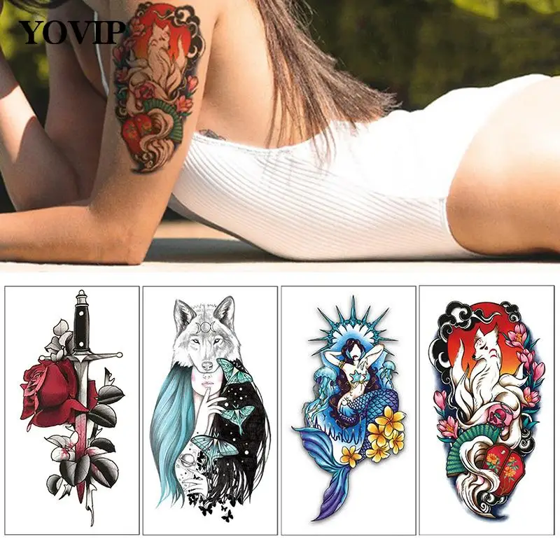

3D Waterproof Tattoos Stickers Fake Tattoo Paste Leg Arm Body Flower Sticker