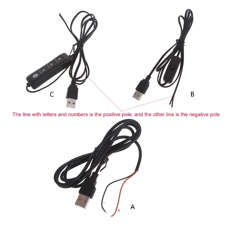 

Штепсельная Вилка USB 2,0 A и 2-контактный 2-проводной шнур питания для пайки «сделай сам» для освещения 5 В, вентиляторов, фотоаппаратов, светодиодных лент, настольной лампы
