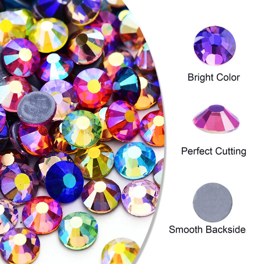 Женские цветные стразы стеклянные бусины с плоским основанием горячей фиксацией