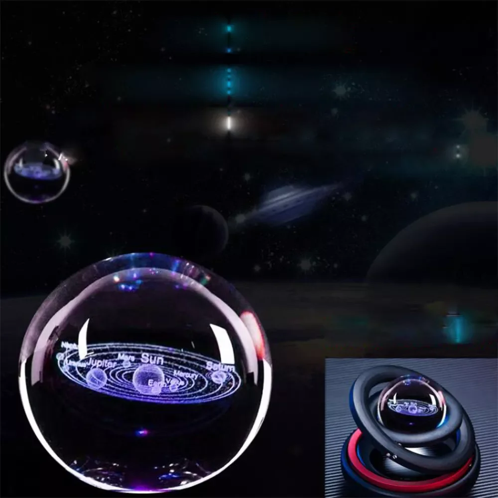 

Double Ring Suspension Solar Car Perfume Solar Galaxy Rotating Ornaments Car Decoration Magnetic Levitation Car Air Freshener