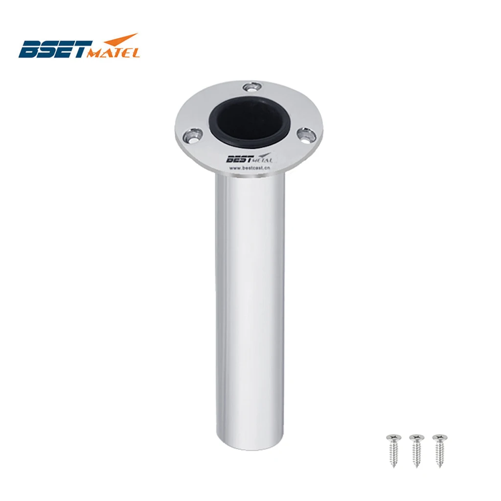 

Mirror Polish Flush Mount 0 Degree stainless steel 316 Round flange fishing rod racks holder boat Marine fishing Accessories