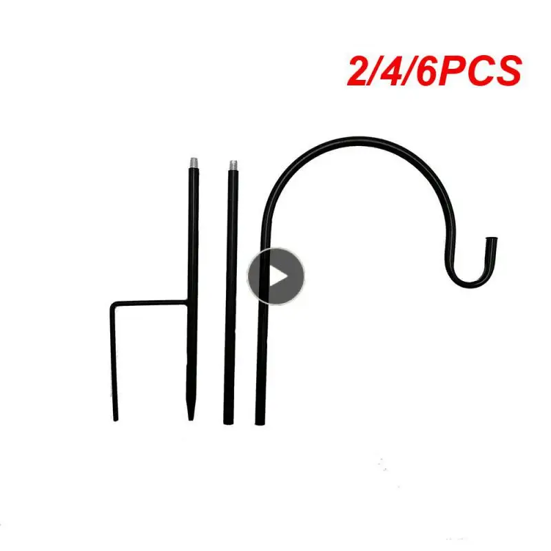 

2/4/6PCS Shepherd Hook Garden Wrought Iron Stake Outdoor Plant Flower Basket Hanger Basket Hook Garden Decoration