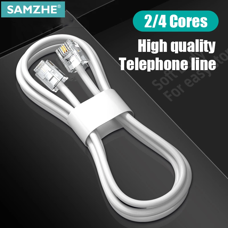 SAMZHE-Cable de extensión de teléfono, Cable de teléfono con 1 acoplador en...