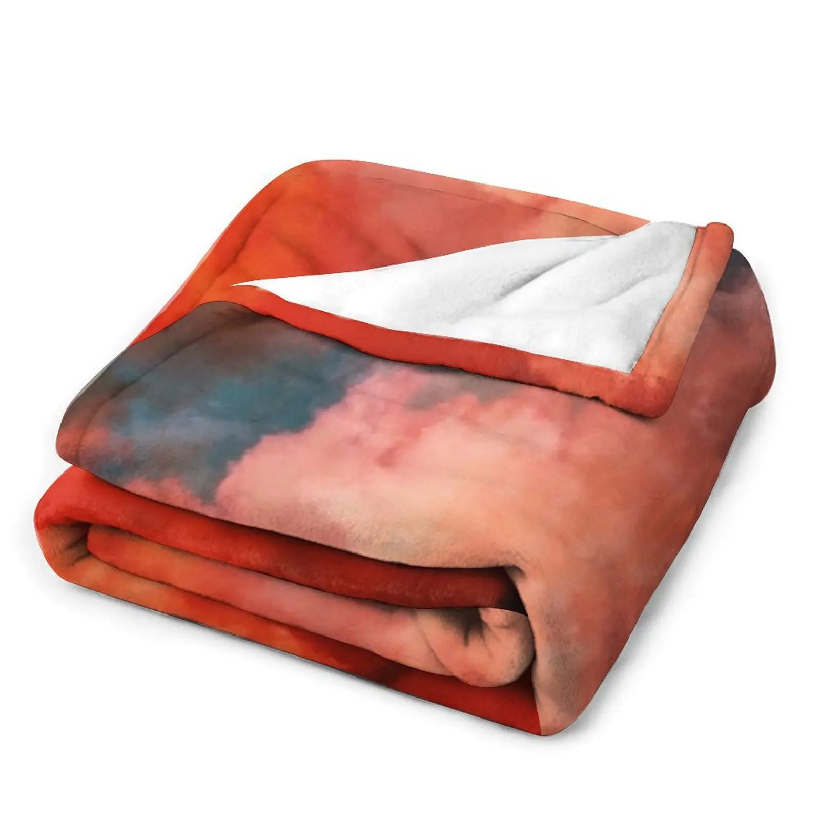 Красное небо ночью-дымчато облачное красное абстрактное одеяло Роскошное