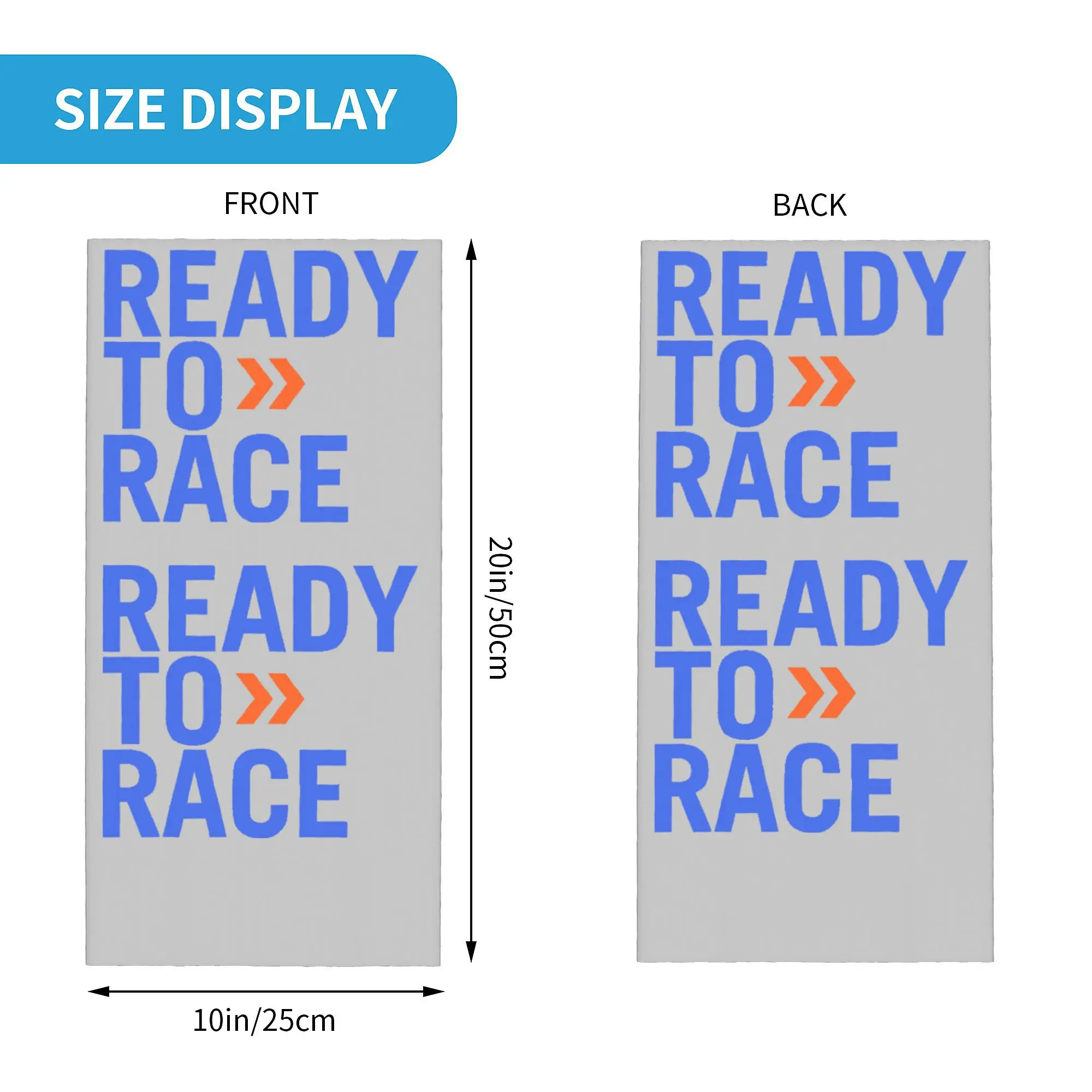 Custom Blue Ready To Race Bandana Neck Gaiter for Ski Running Men Women Wrap Scarf Enduro Motocross Balaclava Warmer