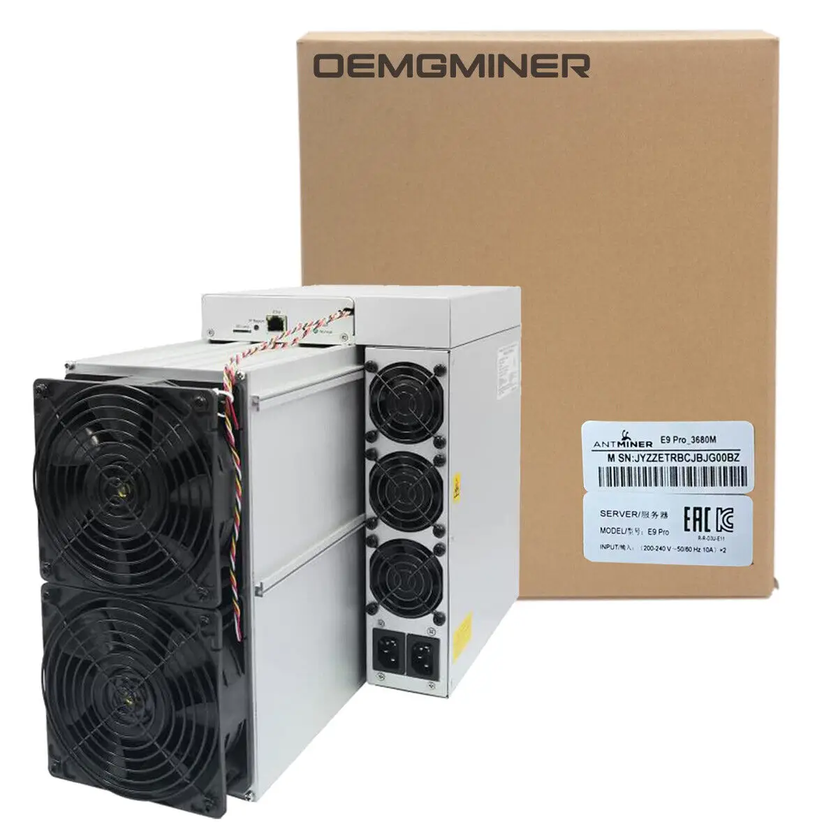 

Bitmain Antminer E9 Pro 3680Mh/s±10% 2200W ETC Asic Miner 3.68Gh/s