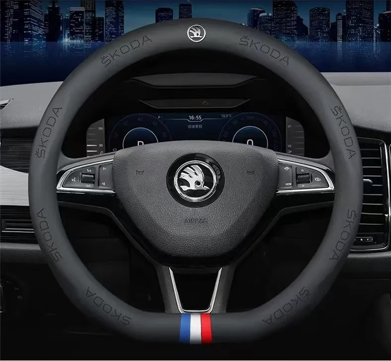 Автомобильный чехол на рулевое колесо для Skoda VRS Octavia kadiaq Karoq RS Superb Fabia Rapid Favorit Kamiq