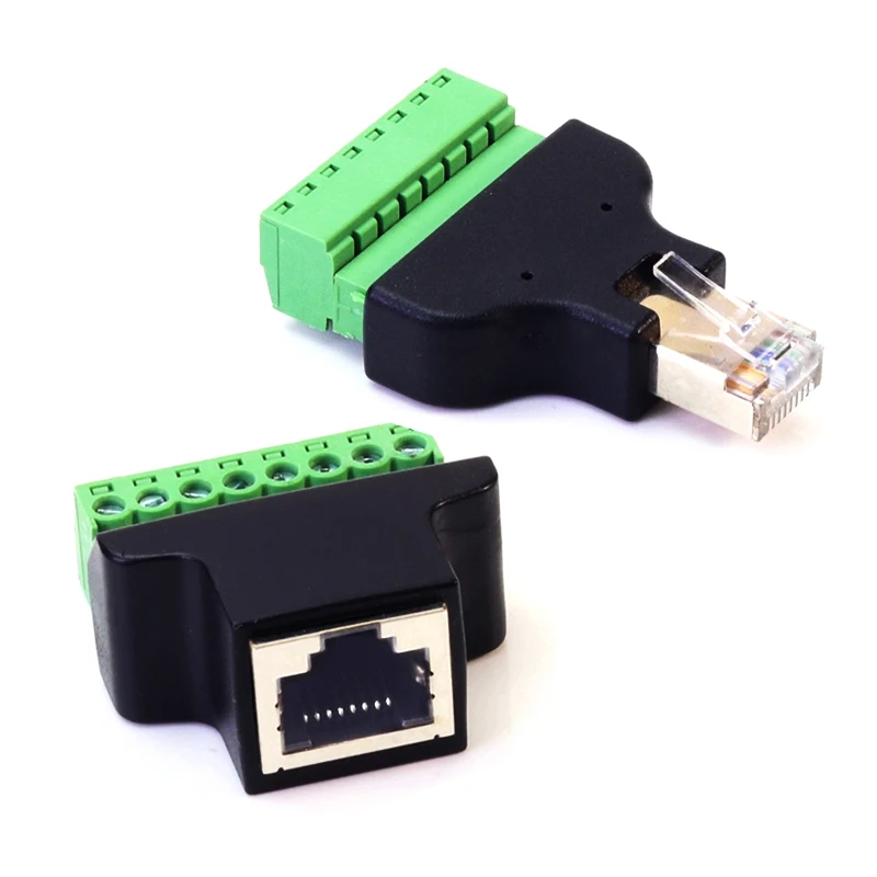 1 шт. разъем RJ45 8P8C штекер гнездовой на 8-контактный винтовой терминал без пайки