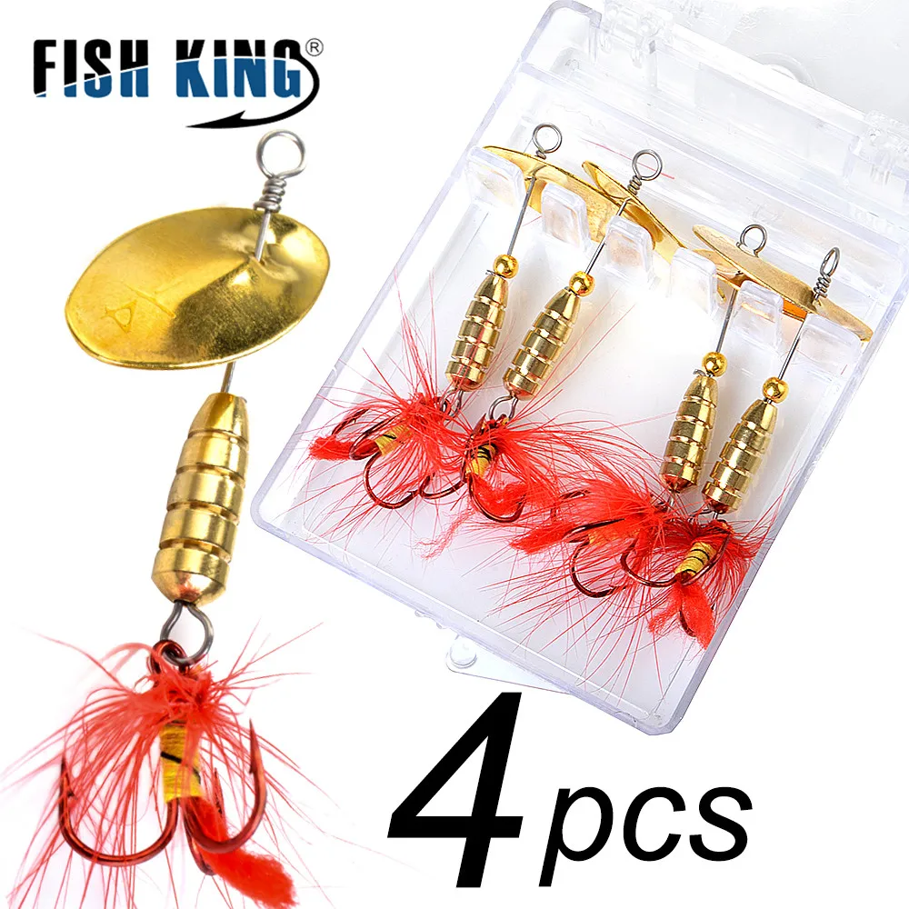 

FISHKING металлическая приманка в виде ложки для спиннинга, набор из 4 шт., блесна, кренкбейты, воблеры для ловли рыбы на щуку, искусственная приманка рыболовные товары спиннинг для рыбалки рыбалка 2022 новинки блесна