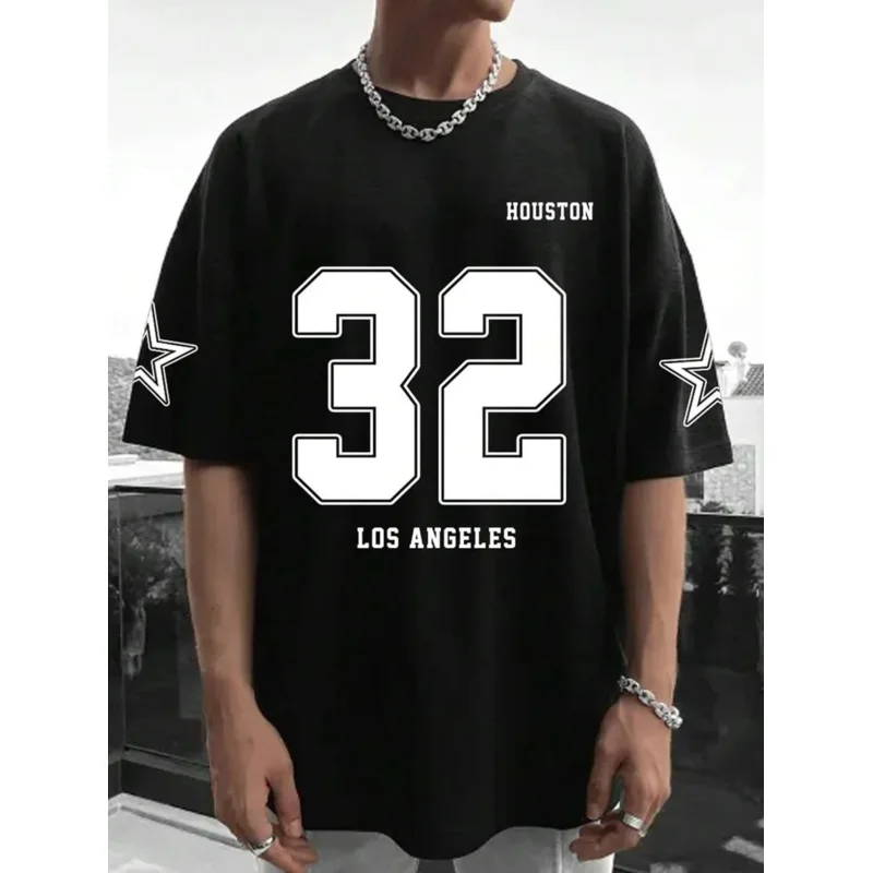 Мужская Повседневная футболка с коротким рукавом и круглым вырезом новинка 2024