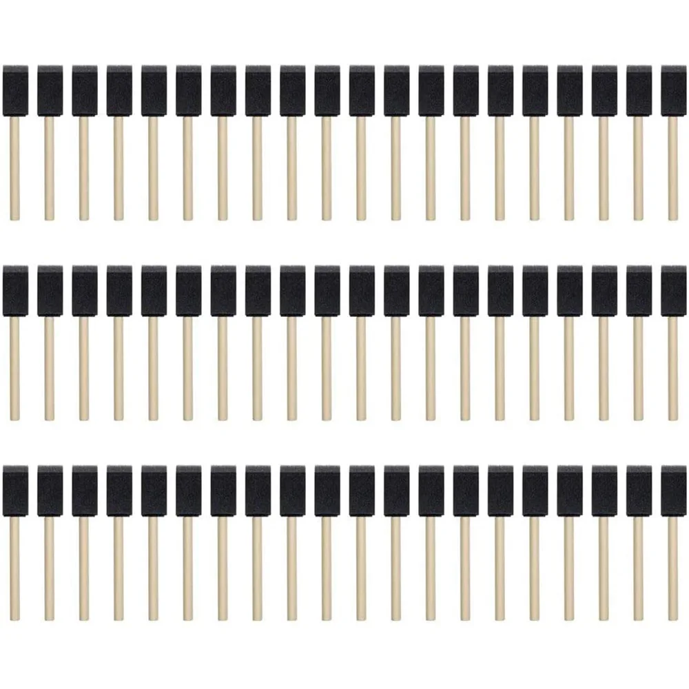

100 шт., кисти из пены, кисти с деревянной ручкой, кисти для рисования из пенопласта, 1 дюйм, набор кистей для рисования акриловыми красками, рем...
