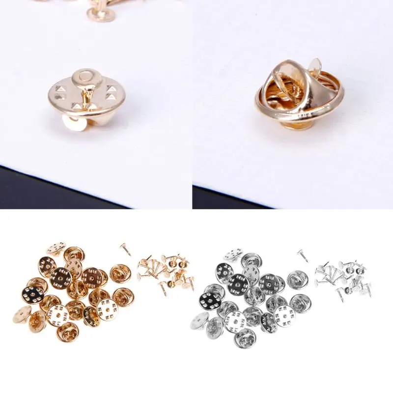 

20pcs Decorative Clasp Brooch Base Pin Backs for Tie Hat Clothes DIY Craft Badge Jewellery Making Supplies
