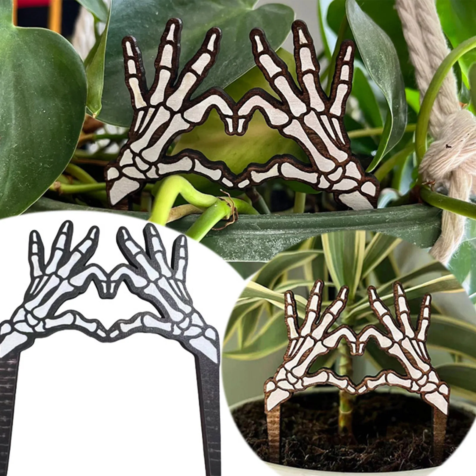 Зеленый Маркер Для Растений Ручной Работы Со Скелетом Цветочный Горшок В Форме